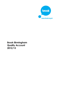 Brook Birmingham Quality Account 2012/13