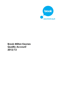 Brook Milton Keynes Quality Account 2012/13