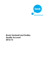 Brook Sandwell and Dudley Quality Account 2012/13