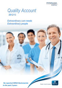 Quality Account  2012/13 Extraordinary care needs