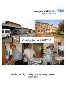 Quality Account 2012/13 “Aiming for high quality care for every person,