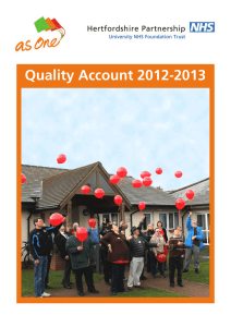 Quality Account 2012-2013
