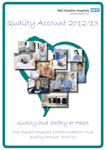 Quality Account 2012/13 Quality and Safety at Heart Quality Account  2012/13