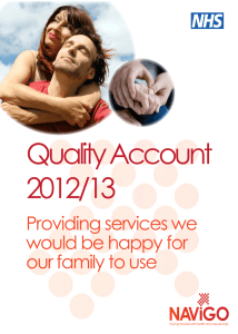 Quality Account 2012/13 Providing services we would be happy for