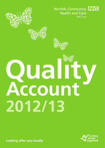 Account 2012/13 Looking after you locally