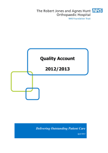 Quality Account 2012/2013 Delivering Outstanding Patient Care