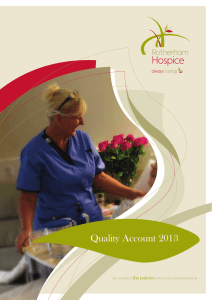 Quality Account 2013 the patient   Our care places