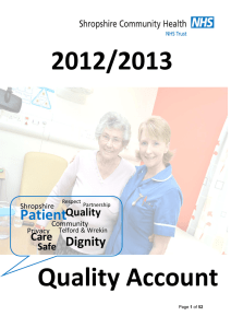 2012/2013 Quality Account Patient Dignity