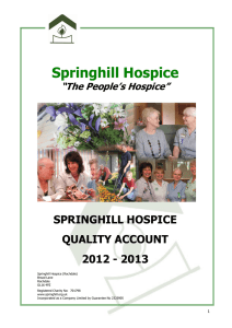   Springhill Hospice SPRINGHILL HOSPICE  QUALITY ACCOUNT 