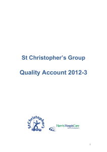 Quality Account 2012-3  St Christopher’s Group