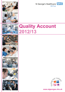 Quality Account 2012/13  www.stgeorges.nhs.uk