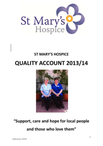 QUALITY ACCOUNT 2013/14 “Support, care and hope for local people