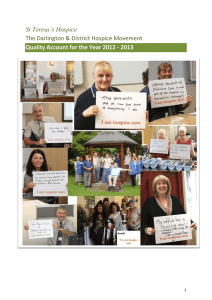 St Teresa’s Hospice The Darlington &amp; District Hospice Movement