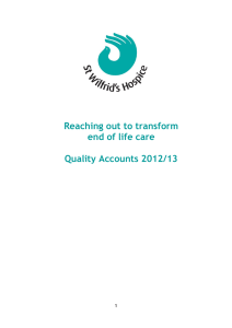 Reaching out to transform end of life care  Quality Accounts 2012/13