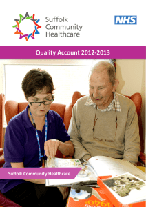 Quality Account 2012-2013 Suffolk Community Healthcare