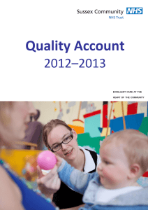 Quality Account  2012–2013 Quality Account 2012/13