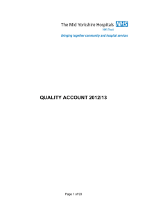 QUALITY ACCOUNT 2012/13 Page 1 of 93