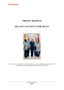 TRINITY HOSPICE  QUALITY ACCOUNT FOR 2012/13