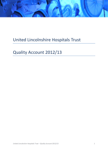 United Lincolnshire Hospitals Trust Quality Account 2012/13