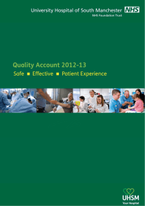 Quality Account 2012-13 Safe Effective Patient Experience