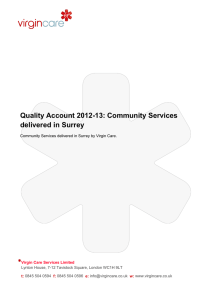 Quality Account 2012-13: Community Services delivered in Surrey