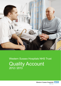 Quality Account 2012 / 2013 Western Sussex Hospitals NHS Trust