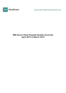 BMI Sarum Road Hospital Quality Accounts April 2013 to March 2014