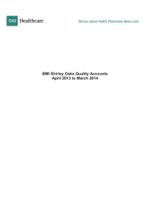 BMI Shirley Oaks Quality Accounts April 2013 to March 2014