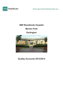 BMI Woodlands Hospital Morton Park Darlington Quality Accounts 2013/2014