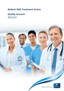 Bodmin NHS Treatment Centre Quality Account 2013/14