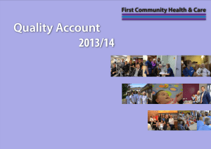 Quality Account  2013/14 First Community Health &amp; Care