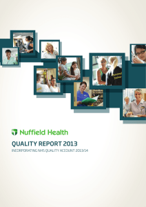 QUALITY REPORT 2013 INCORPORATING NHS QUALITY ACCOUNT 2013/14
