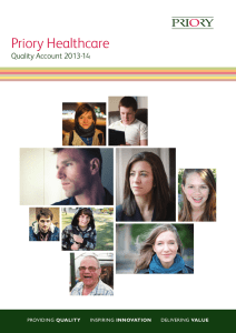 Priory Healthcare Quality Account 2013-14 QUALITY INNOVATION