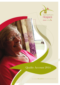 Quality Account 2014 the patient Our care places