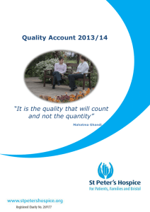 Quality Account 2013/14 “It is the quality that will count
