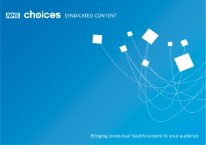 SYNDICATED CONTENT Bringing contextual health content to your audience