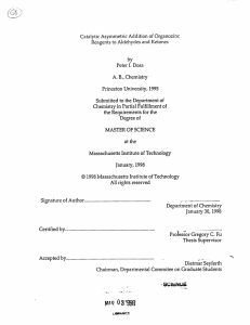 Catalytic  Asymmetric  Addition of Organozinc by Peter  I. Dosa