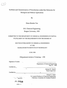 Synthesis  and Characterization  of Poly(ethylene  oxide) ... Biological  and  Medical  Applications