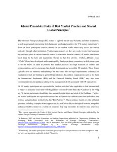 Global Preamble: Codes of Best Market Practice and Shared Global Principles