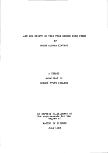 AGE AND GROWTH OF FISH FROM OREGON FARM PONDS by