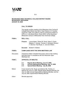 C-1 MILWAUKEE AREA TECHNICAL COLLEGE DISTRICT BOARD MILWAUKEE, WISCONSIN