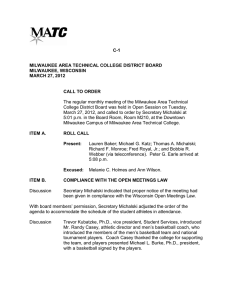 C-1 MILWAUKEE AREA TECHNICAL COLLEGE DISTRICT BOARD MILWAUKEE, WISCONSIN