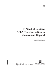In Need of Review: SPLA Transformation in 2006–10 and Beyond By Richard Rands