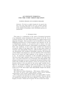 AN EXPLICIT FORMULA FOR THE CUBIC SZEG ˝ O EQUATION