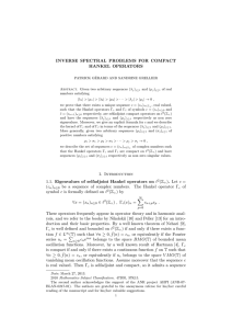 INVERSE SPECTRAL PROBLEMS FOR COMPACT HANKEL OPERATORS