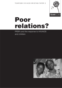 Poor relations? PRSPs and the response to HIV/AIDS and children