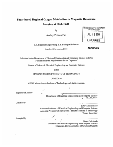 JUL 2 2010 Phase-based  Regional  Oxygen  Metabolism  in Magnetic ...