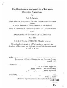 The  Development  and  Analysis  of ... Detection  Algorithms Seth  E.  Webster