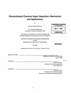 Photoinitiated Chemical  Vapor  Depostion: and  Applications Mechanism 1~