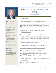 ESPEY T. “TED” BROWNING, CPA E XPERIENCE
